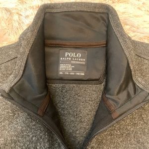 Ralph Lauren, XXL, “Performance” cardigan sweater, zip front. Dark gray. New!